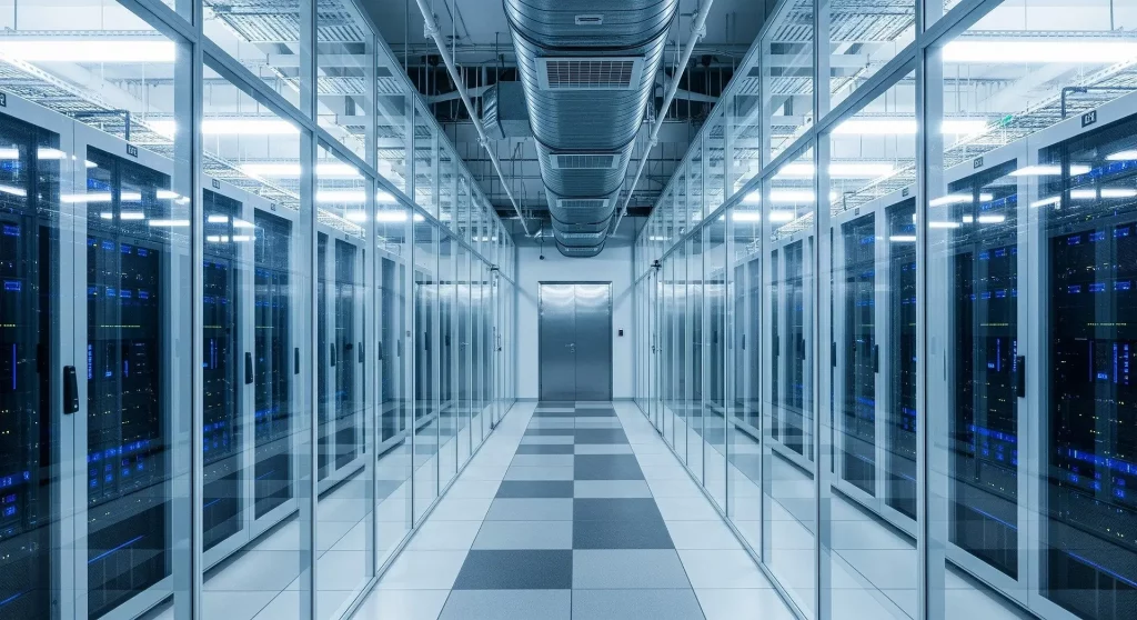 Infraestructura de data center para empresas con servidores, almacenamiento y soluciones TI
