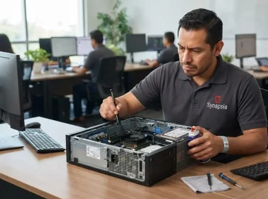 Mantenimiento de computadoras para empresas en oficina corporativa